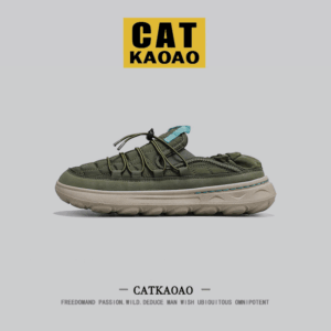 [美国轻奢]CATkaoao复古军绿色布鞋男款懒人一脚蹬老北京透气鞋子