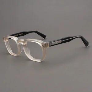 Montura de gafas MOSCOT LEMTOSH, placa retro esmerilada de color amarillo claro, montura gruesa personalizable con lentes, montura para miopía para mujer